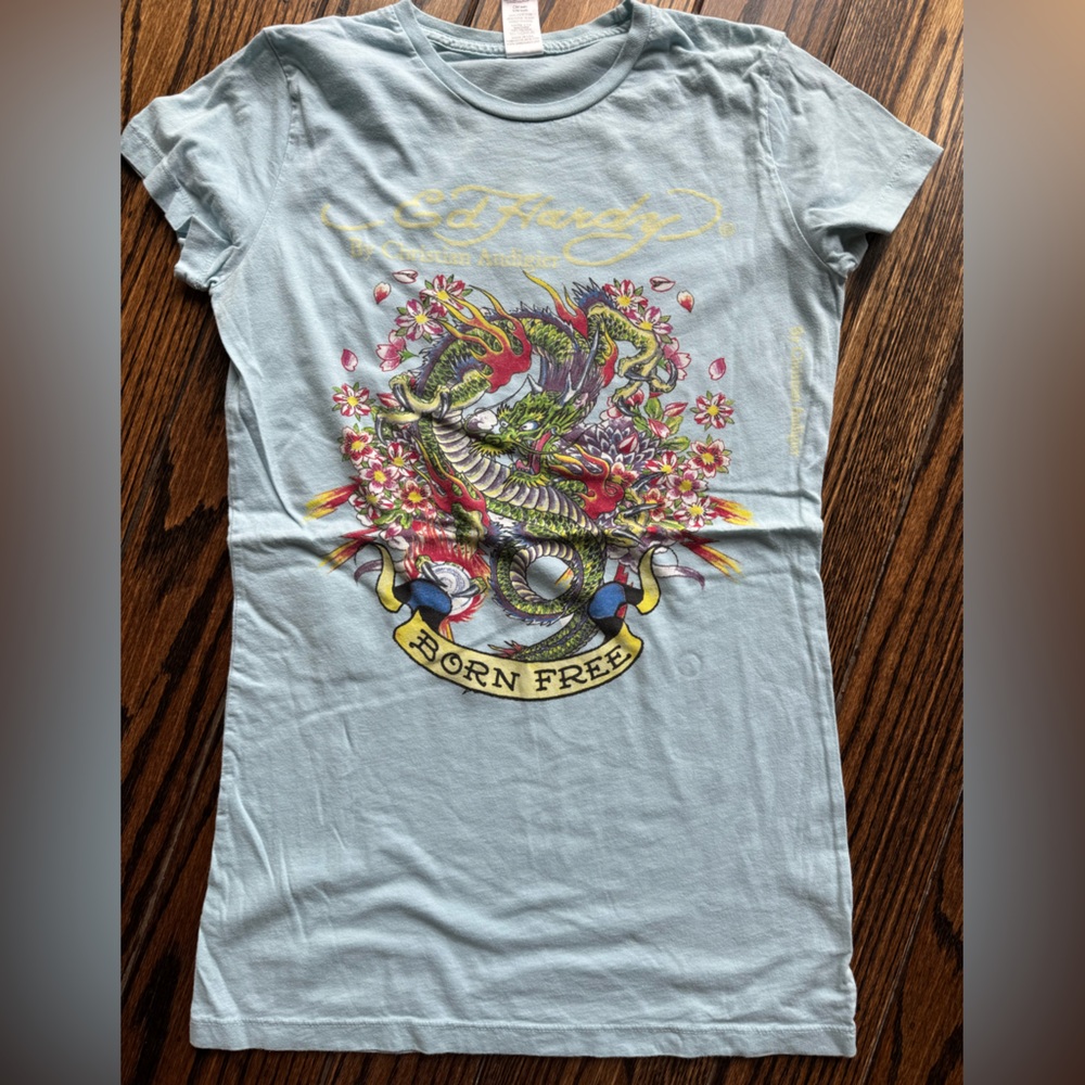 Ed Hardy X Christian Audigier ‘Born Free’ T-Shirt